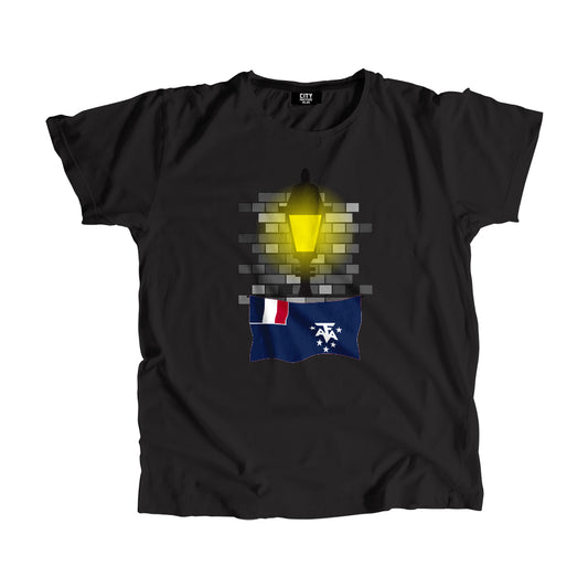 French Southern and Antarctic Lands Flag Street Lamp Bricks Unisex T-Shirt