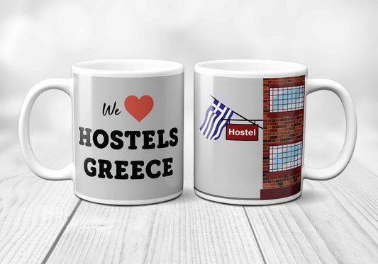 We Love GREECE Hostels Mug