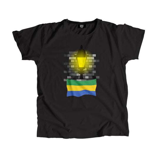 Gabon Flag Street Lamp Bricks Unisex T-Shirt