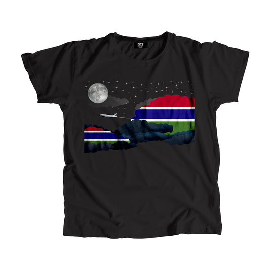 Gambia Flags Night Clouds Unisex T-Shirt