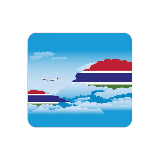 Gambia Flag Day Clouds Mouse pad 