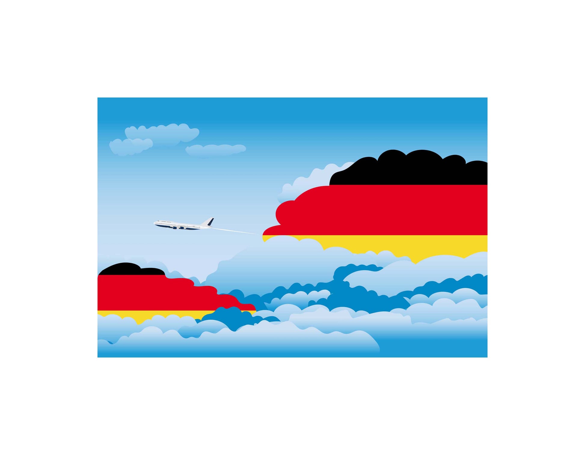 Germany Flags Day Clouds Canvas Print Framed