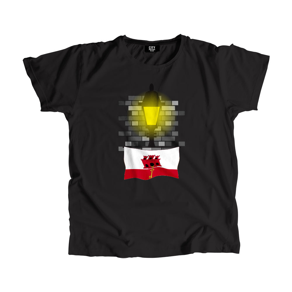 Gibraltar Flag Street Lamp Bricks Unisex T-Shirt