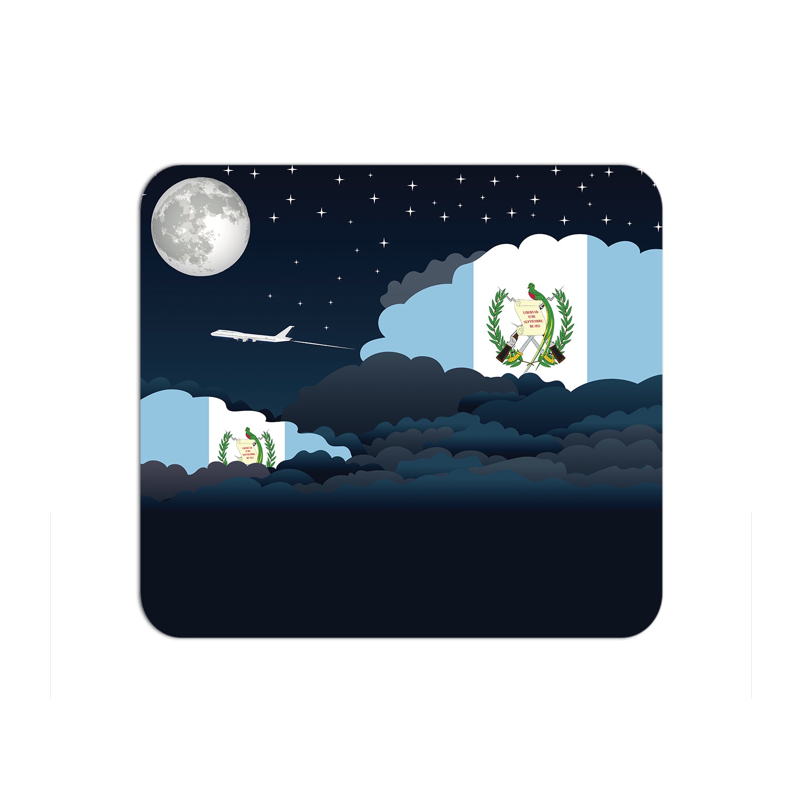 Guatemala Flag Night Clouds Mouse pad 