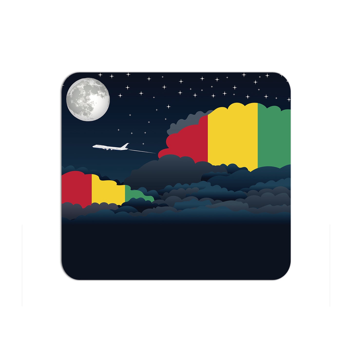 Guinea Flag Night Clouds Mouse pad 