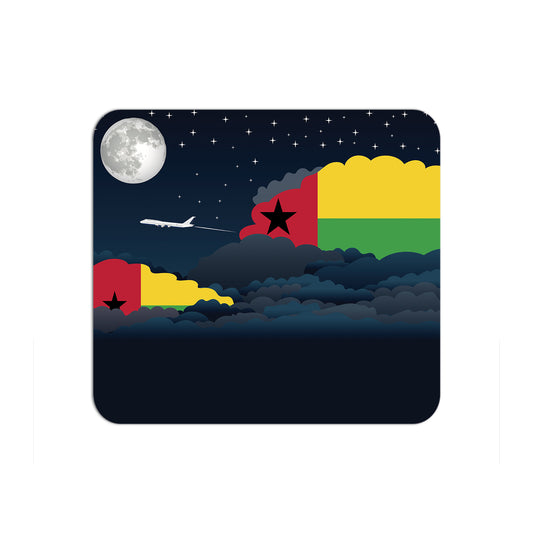 Guinea-Bissau Flag Night Clouds Mouse pad 