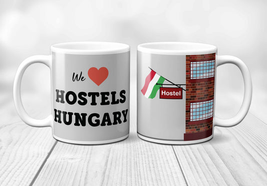 We Love HUNGARY Hostels Mug