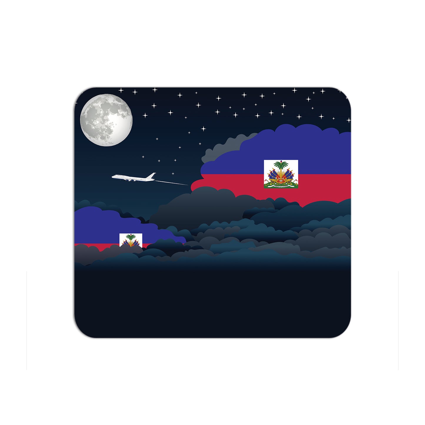 Haiti Flag Night Clouds Mouse pad 