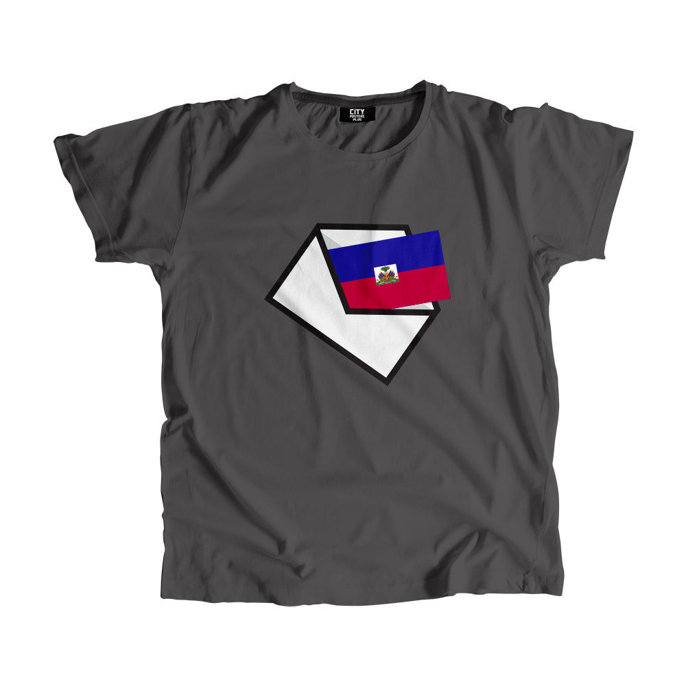 Haiti Flag Mail Men Women Unisex T-Shirt