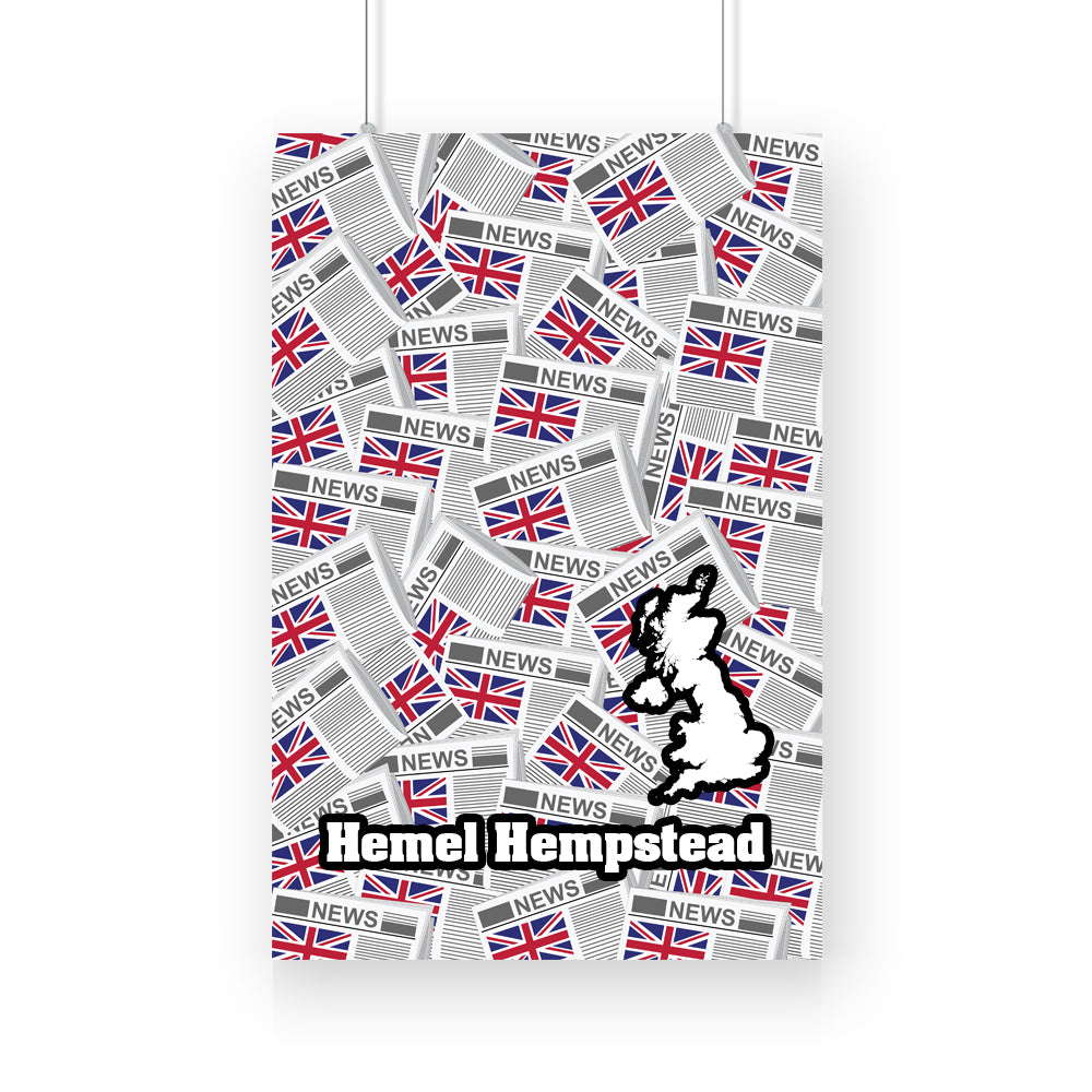 Hemel Hempstead Newspapers Canvas Print Framed