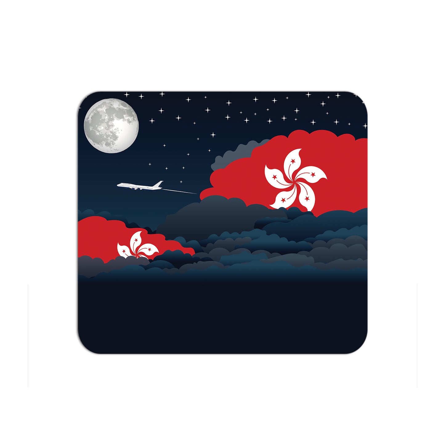 Hong Kong Flag Night Clouds Mouse pad 