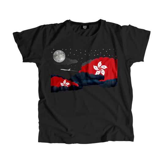 Hong Kong Flags Night Clouds Unisex T-Shirt