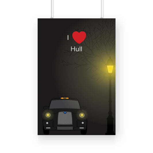 Hull Love Taxi Canvas Print Framed