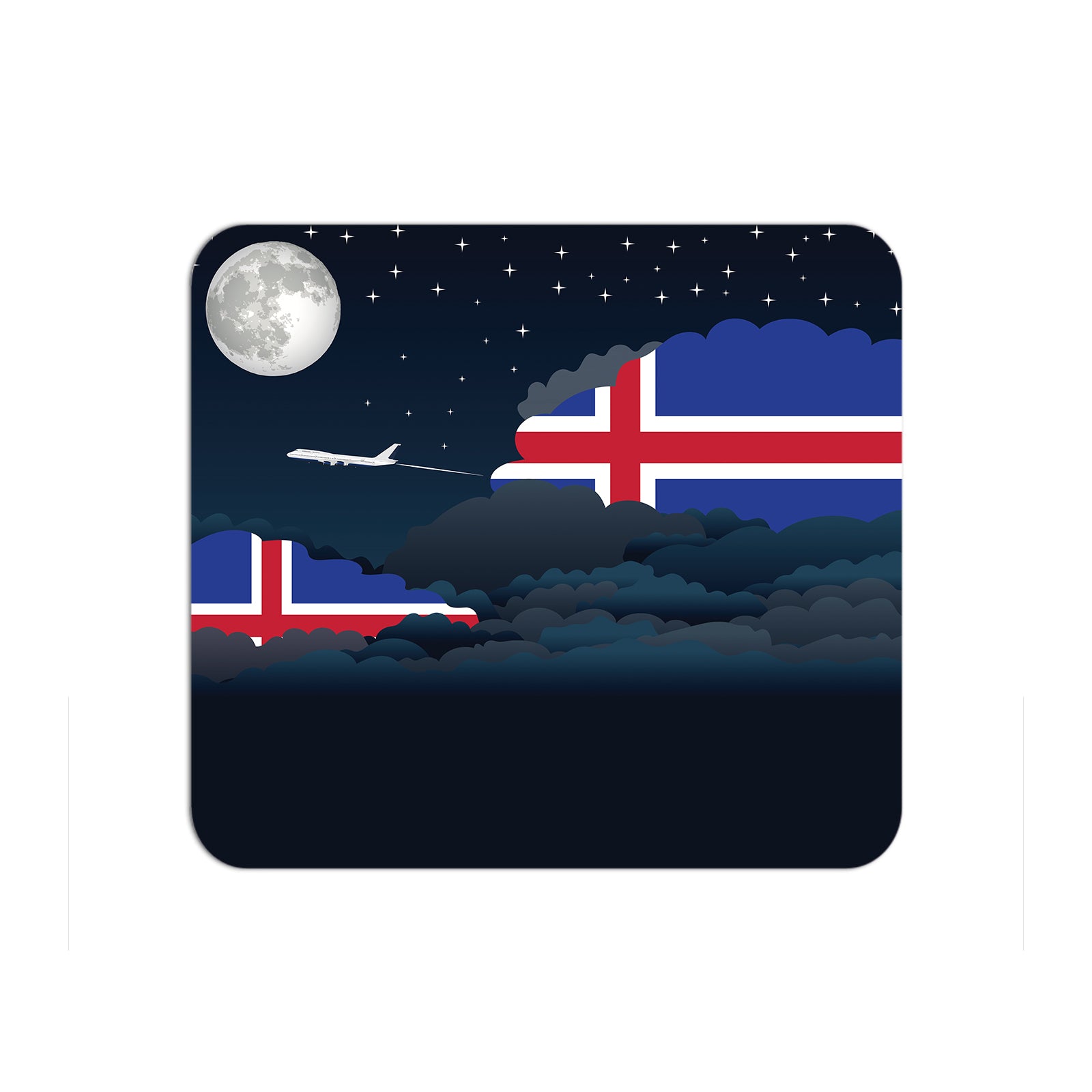 Iceland Flag Night Clouds Mouse pad 