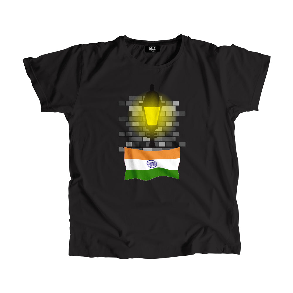 India Flag Street Lamp Bricks Unisex T-Shirt