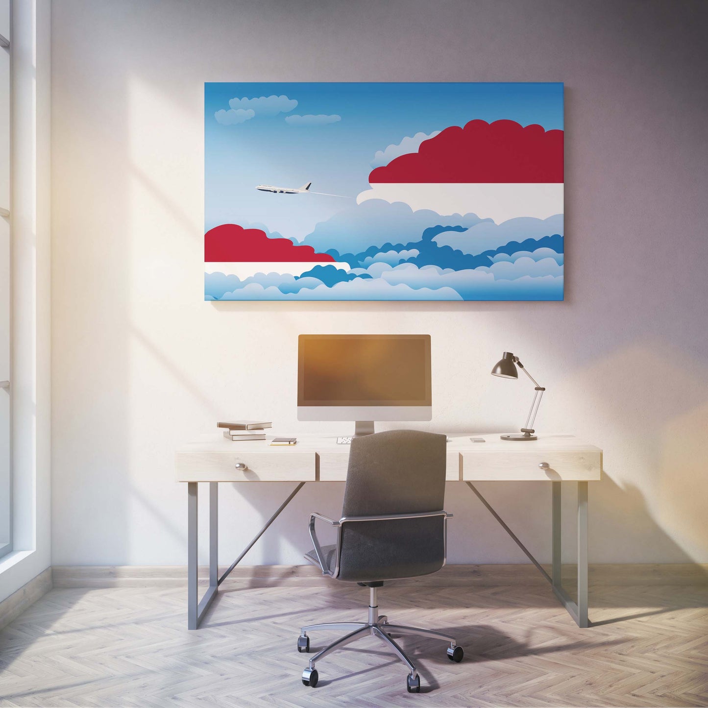 Indonesia Day Clouds Canvas Print Framed