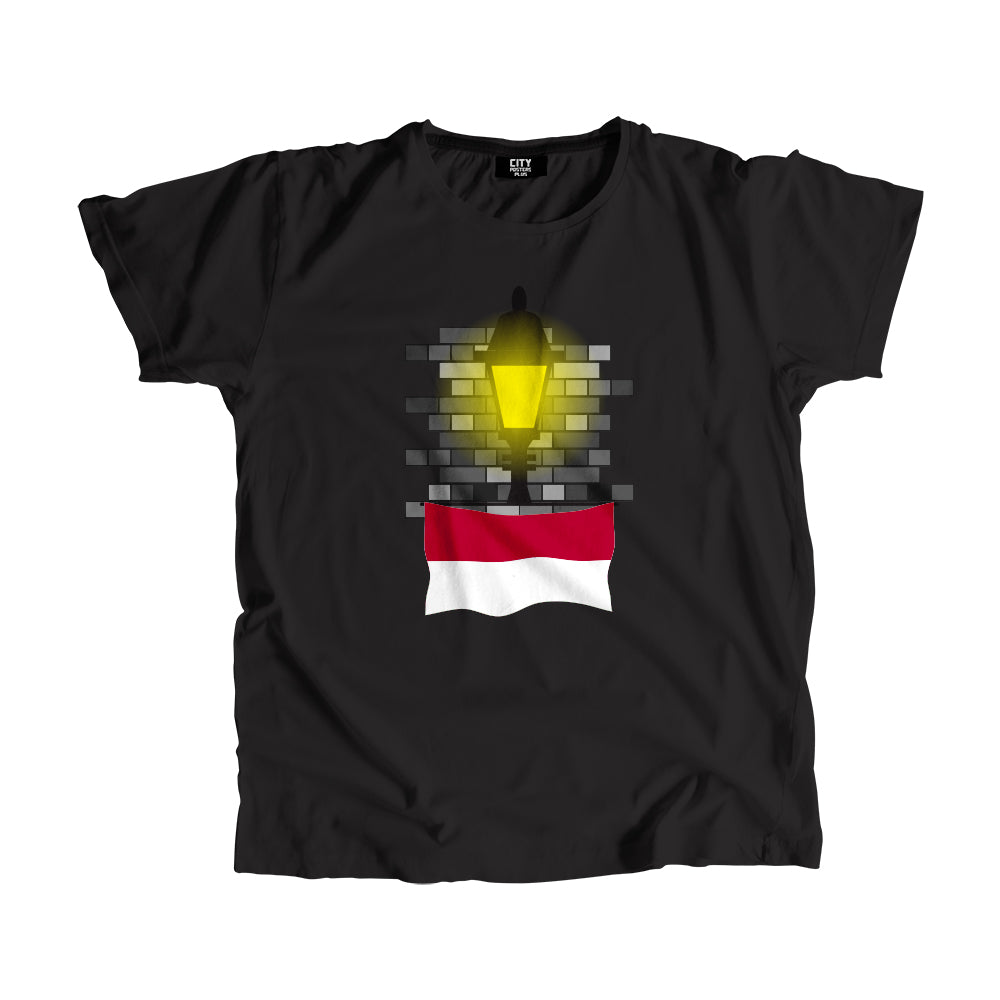 Indonesia Flag Street Lamp Bricks Unisex T-Shirt