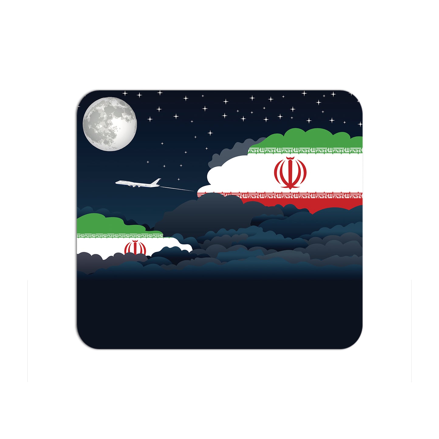 Iran Flag Night Clouds Mouse pad 