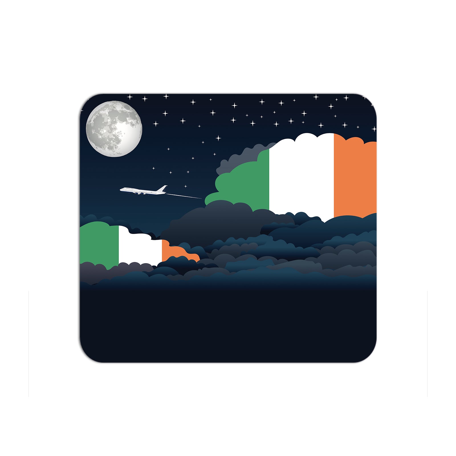 Ireland Flag Night Clouds Mouse pad 