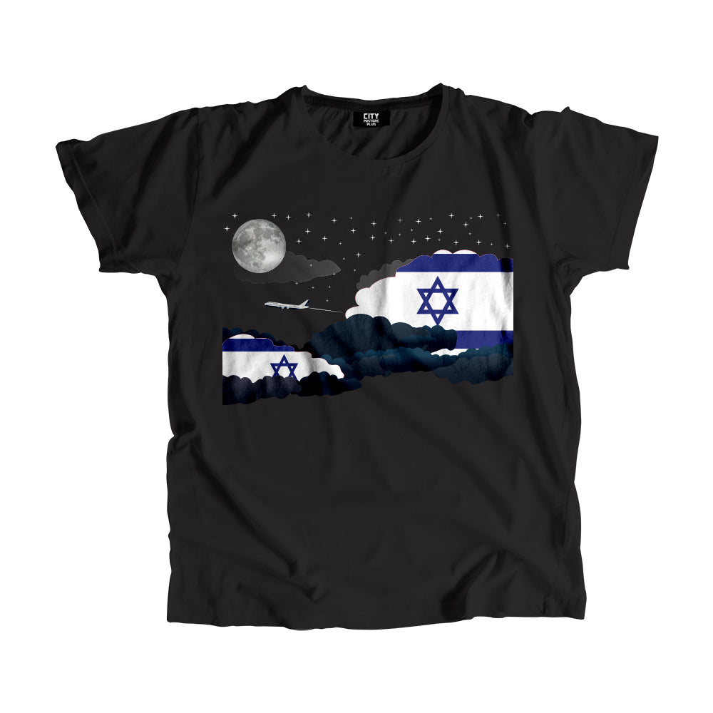 Israel Flags Night Clouds Unisex T-Shirt