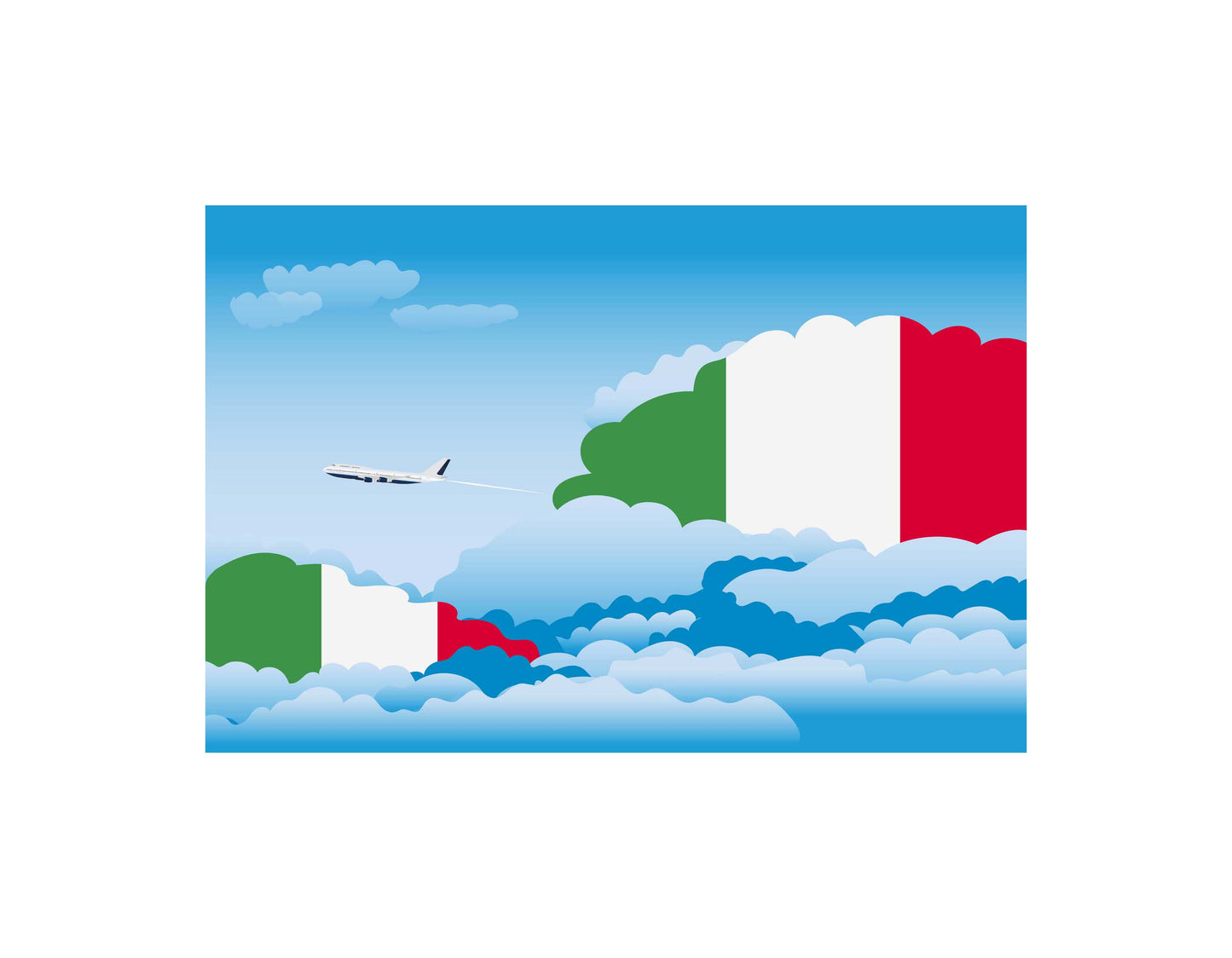 Italy Flags Day Clouds Canvas Print Framed