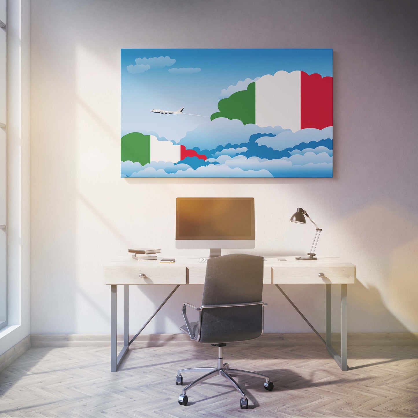 Italy Day Clouds Canvas Print Framed