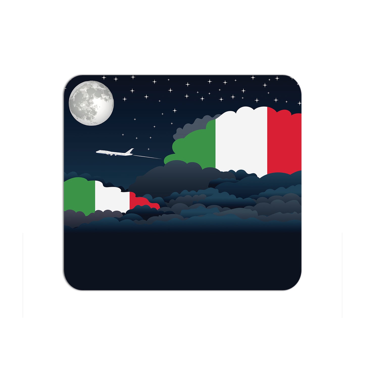 Italy Flag Night Clouds Mouse pad 