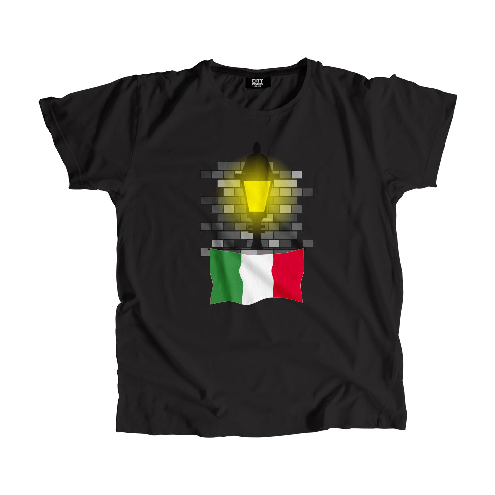 Italy Flag Street Lamp Bricks Unisex T-Shirt