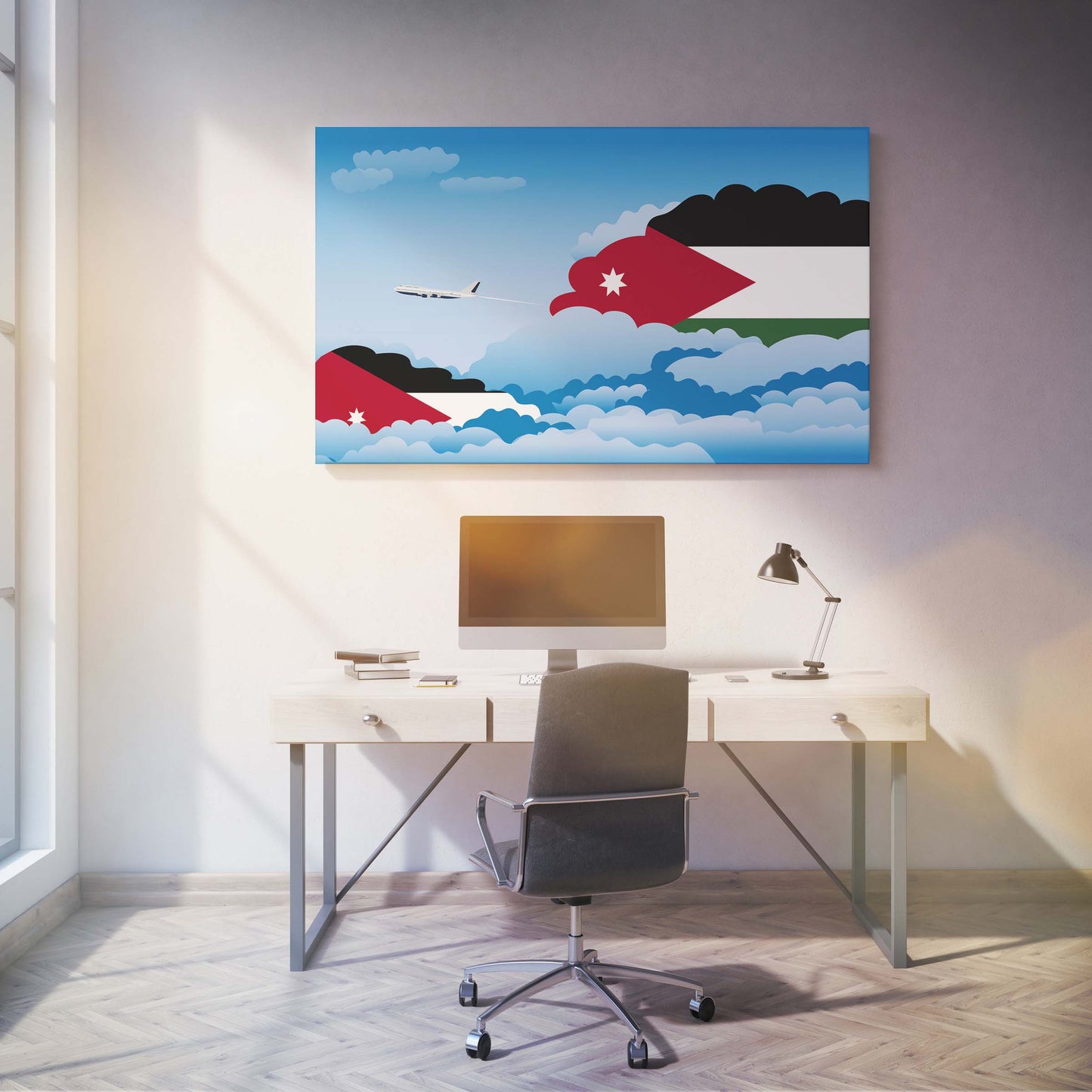 Jordan Day Clouds Canvas Print Framed