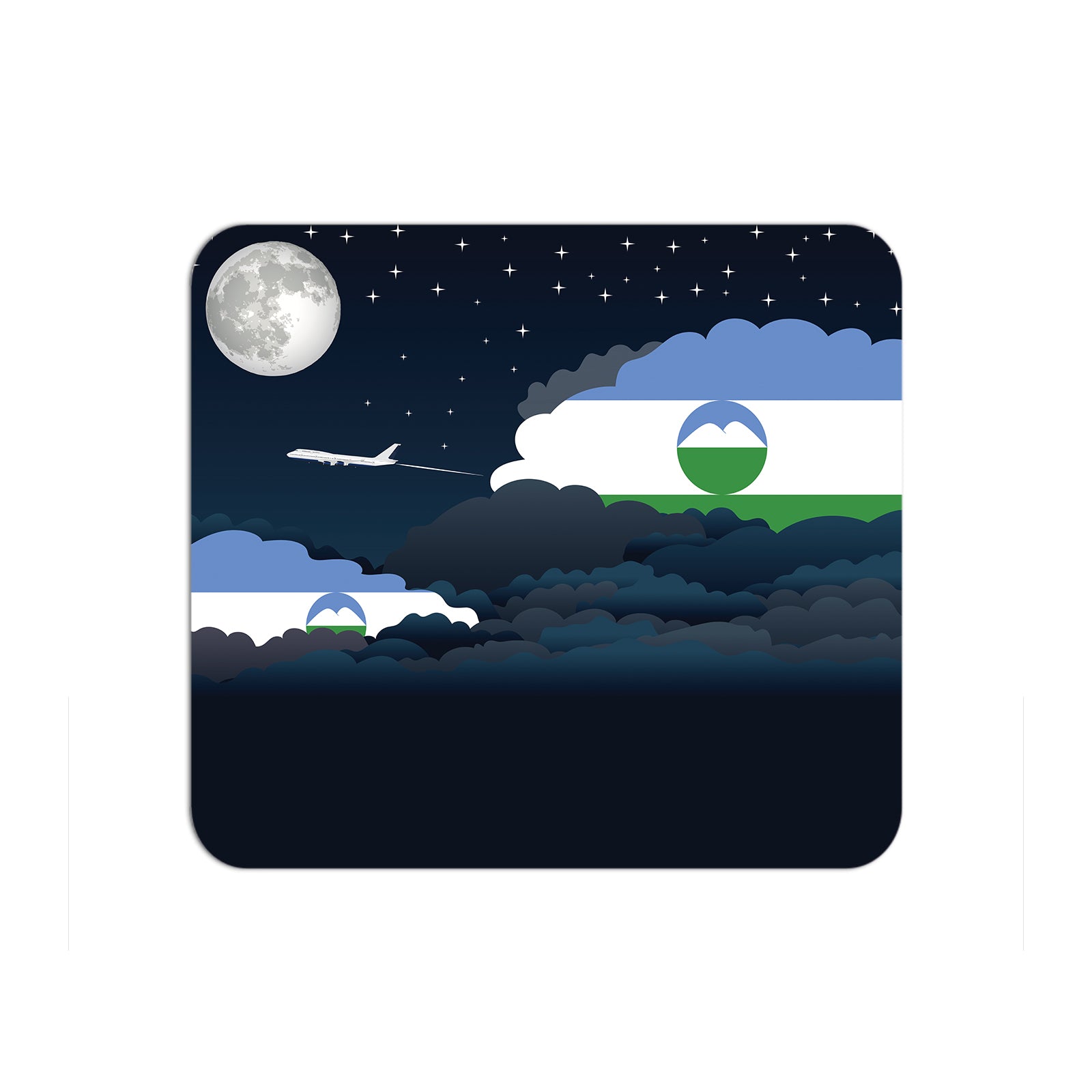 Kabardino Balkaria Flag Night Clouds Mouse pad 