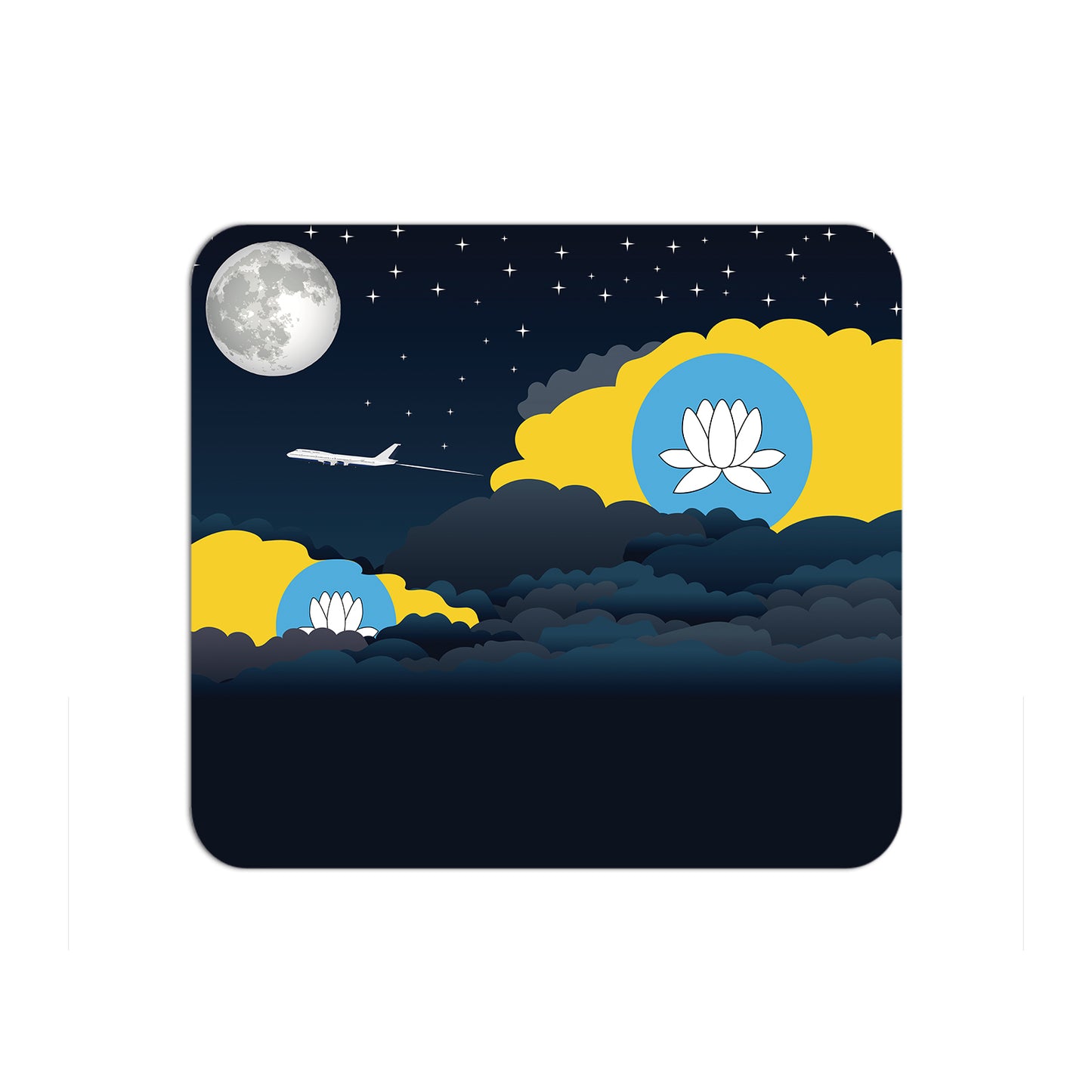 Kalmykia Flag Night Clouds Mouse pad 