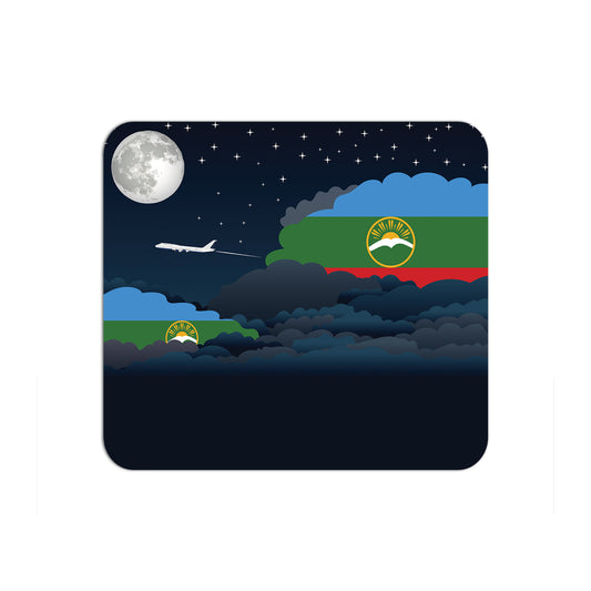 Karachay Cherkessia Flag Night Clouds Mouse pad 