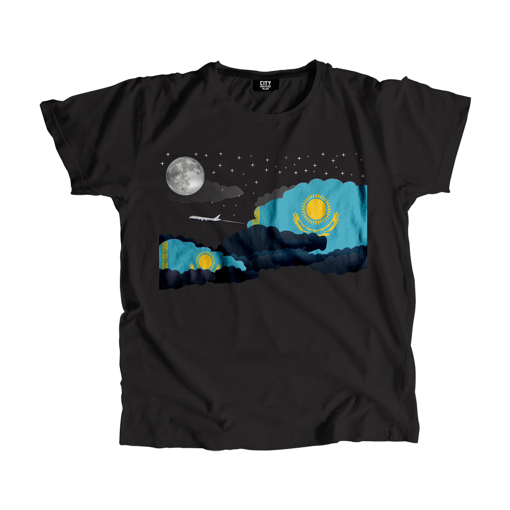 Kazakhstan Flags Night Clouds Unisex T-Shirt