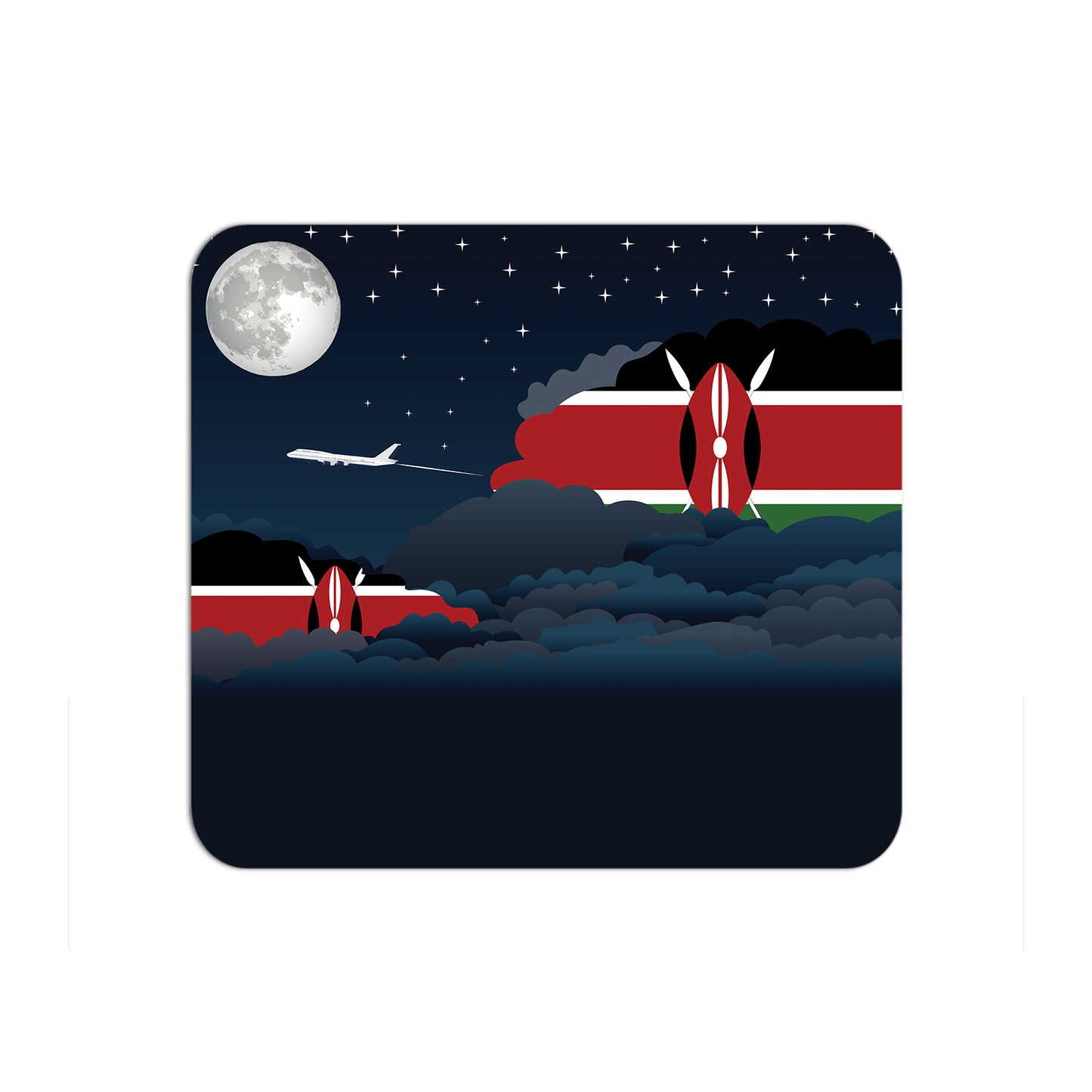 Kenya Flag Night Clouds Mouse pad 