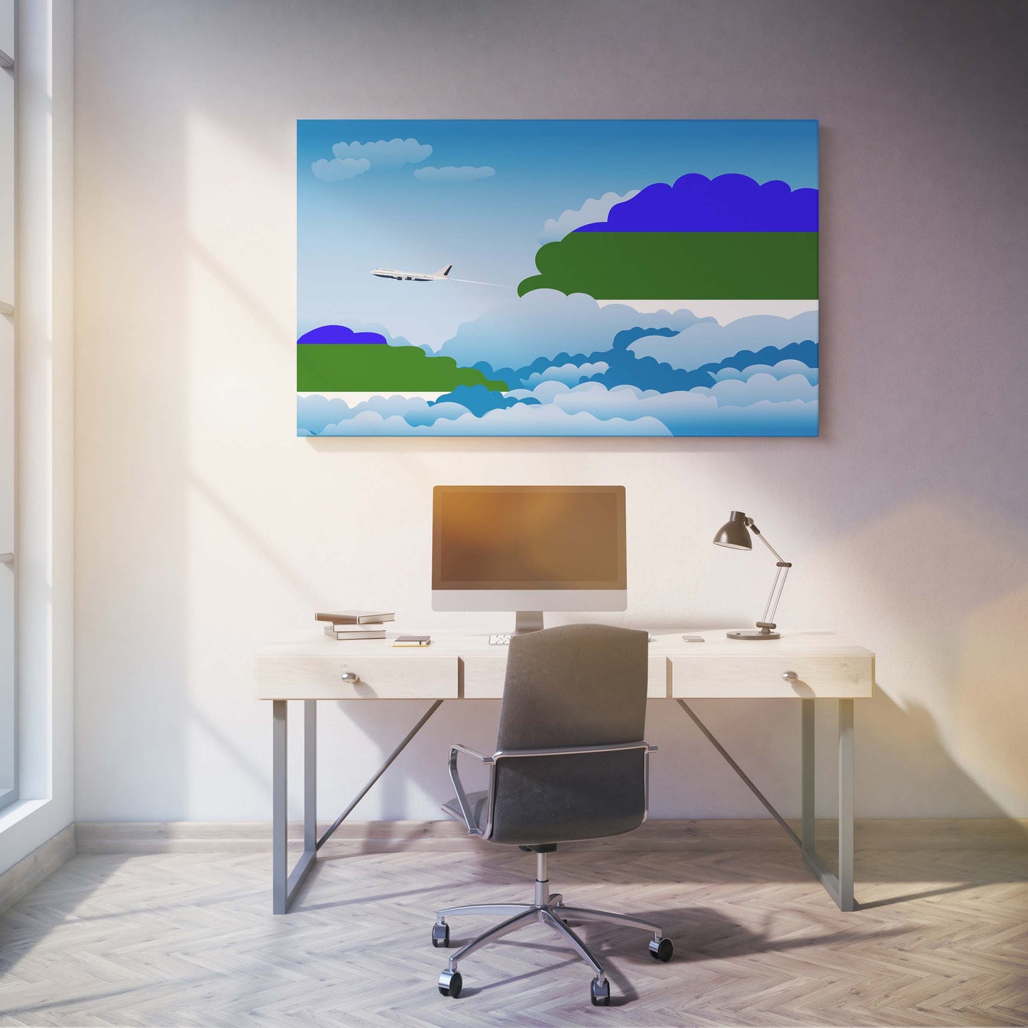 Komi Day Clouds Canvas Print Framed