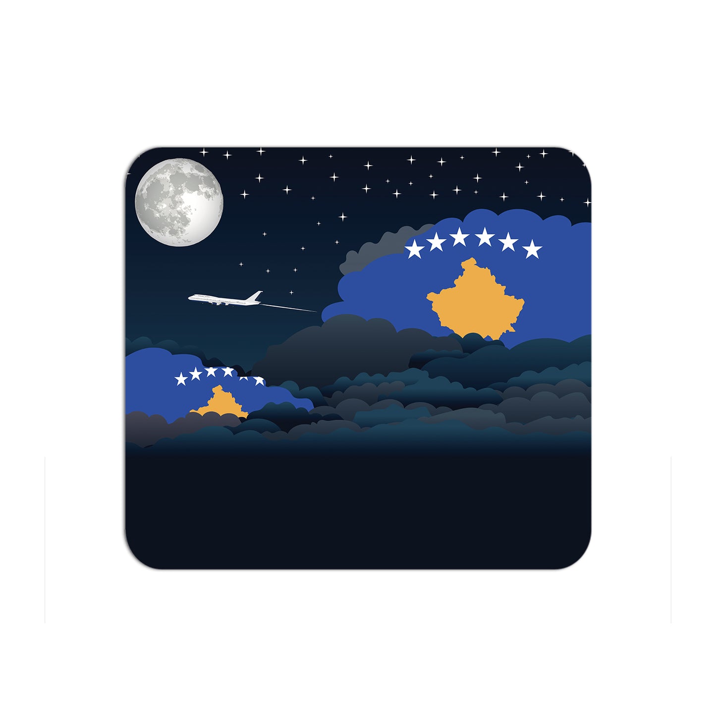 Kosovo Flag Night Clouds Mouse pad 