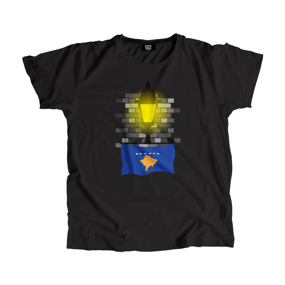 Kosovo Flag Street Lamp Bricks Unisex T-Shirt