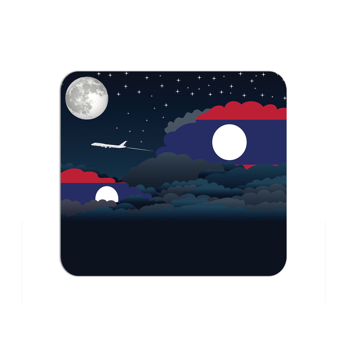 Laos Flag Night Clouds Mouse pad 