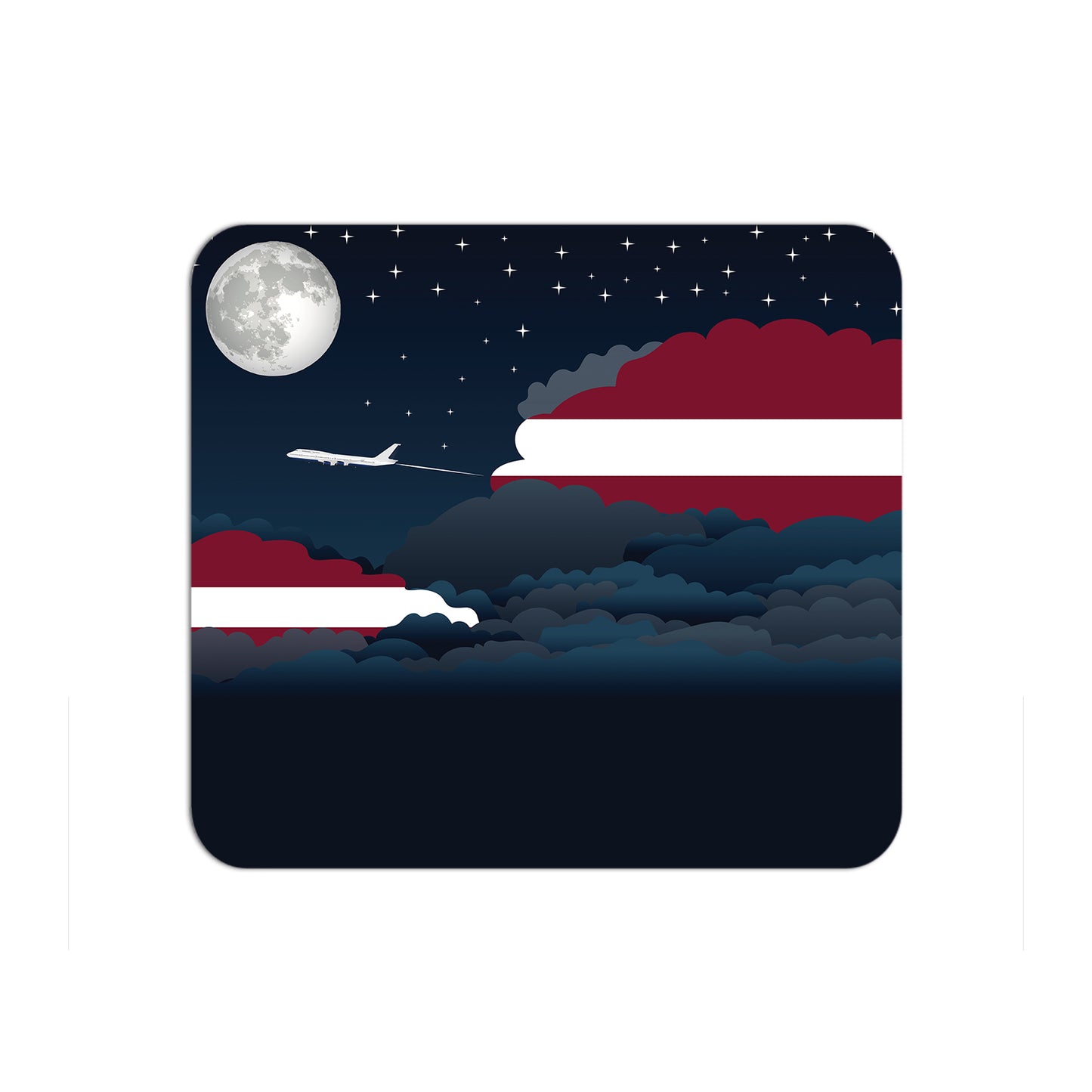 Latvia Flag Night Clouds Mouse pad 