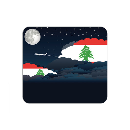 Lebanon Flag Night Clouds Mouse pad 