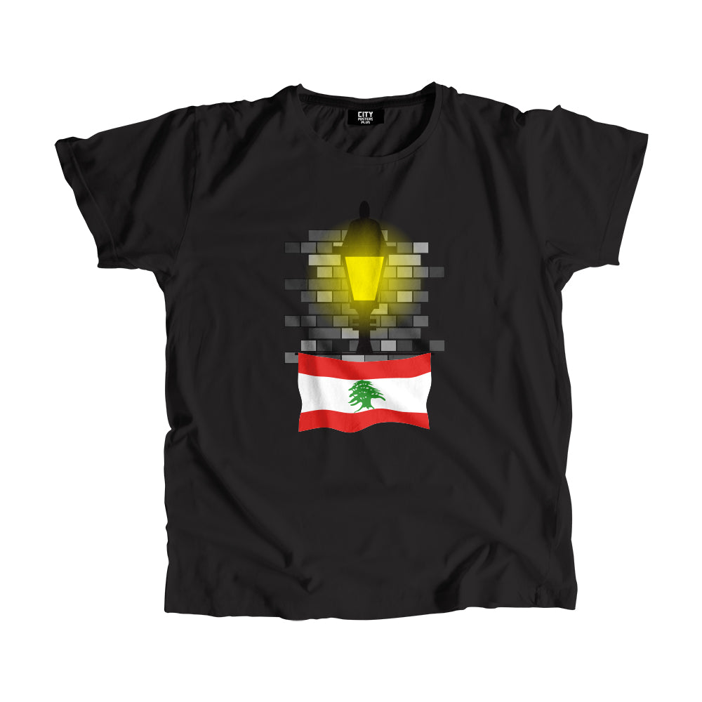 Lebanon Flag Street Lamp Bricks Unisex T-Shirt