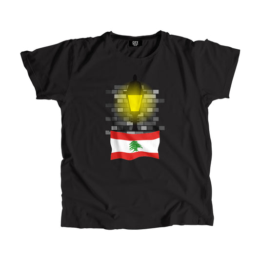 Lebanon Flag Street Lamp Bricks Unisex T-Shirt