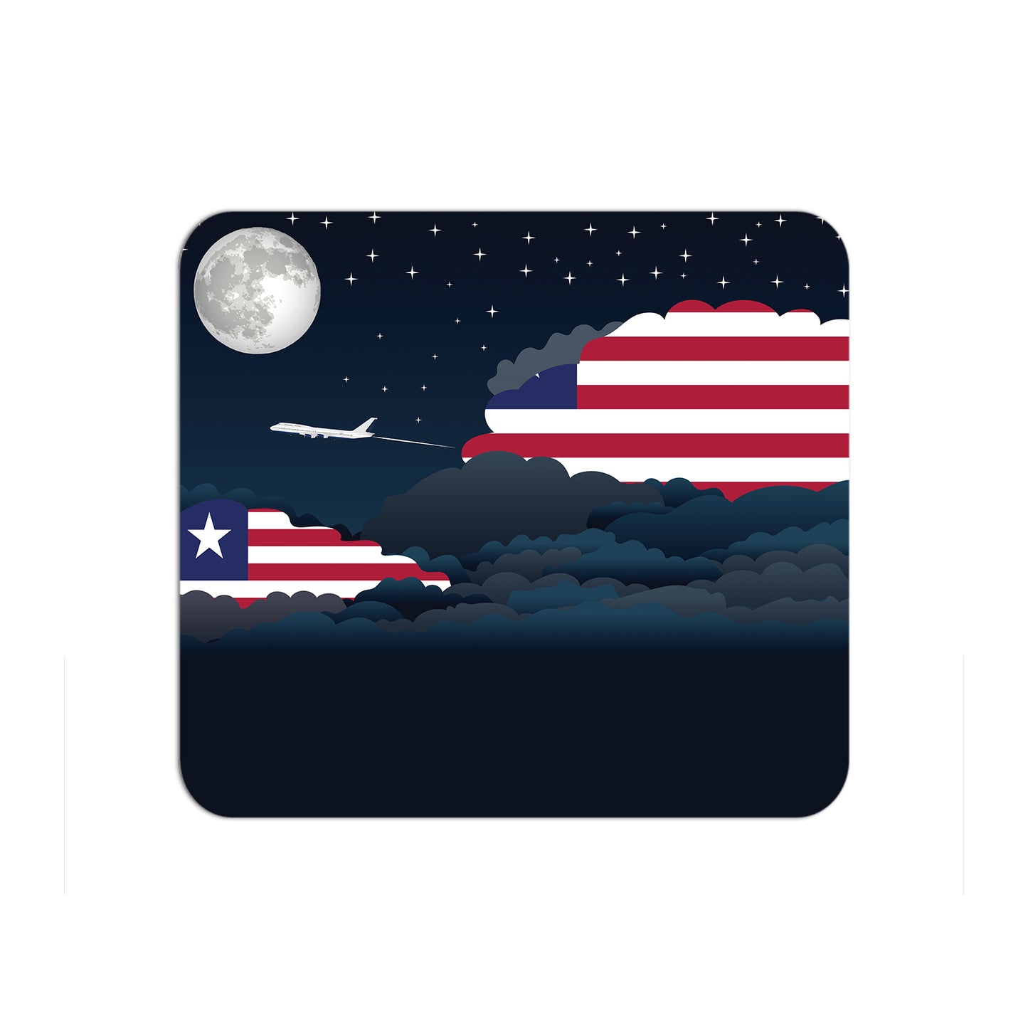 Liberia Flag Night Clouds Mouse pad 