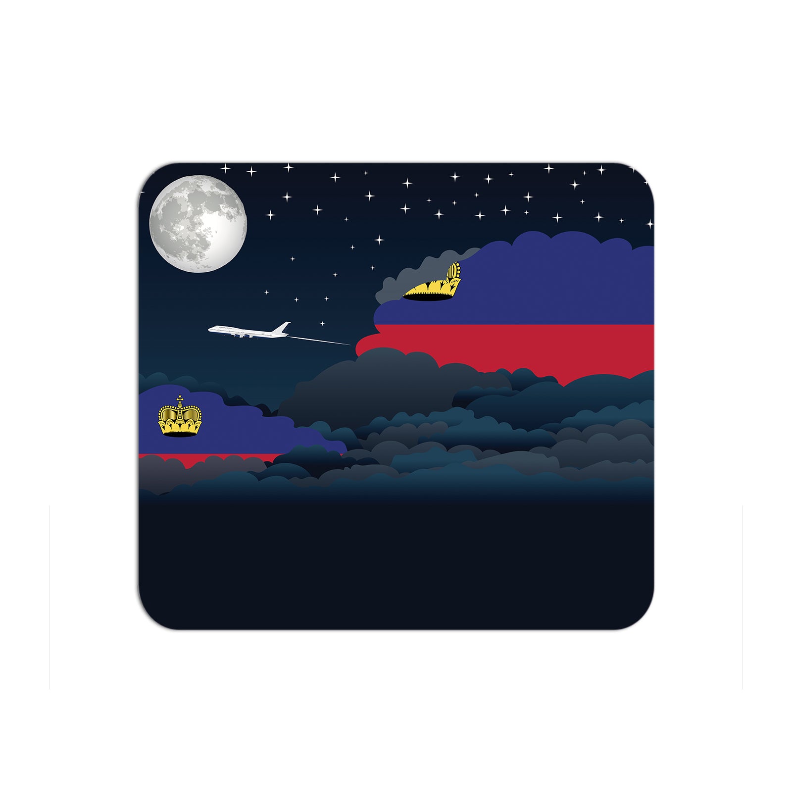 Liechtenstein Flag Night Clouds Mouse pad 