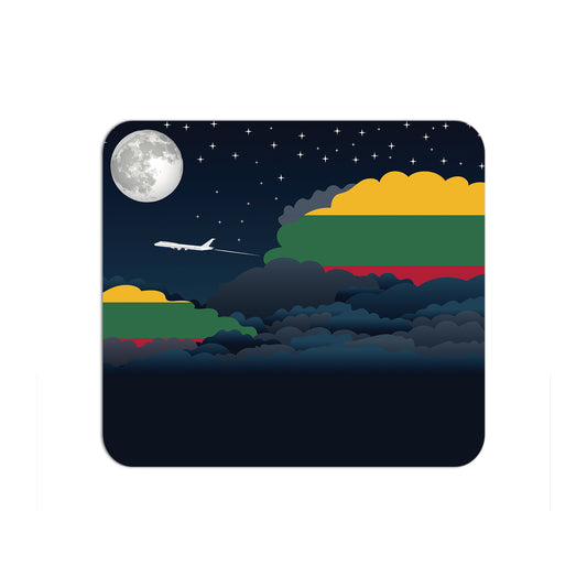 Lithuania Flag Night Clouds Mouse pad 