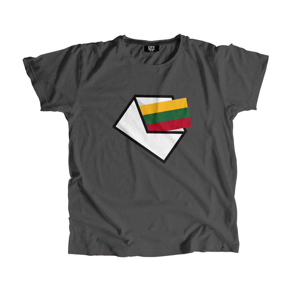Lithuania Flag Mail Men Women Unisex T-Shirt
