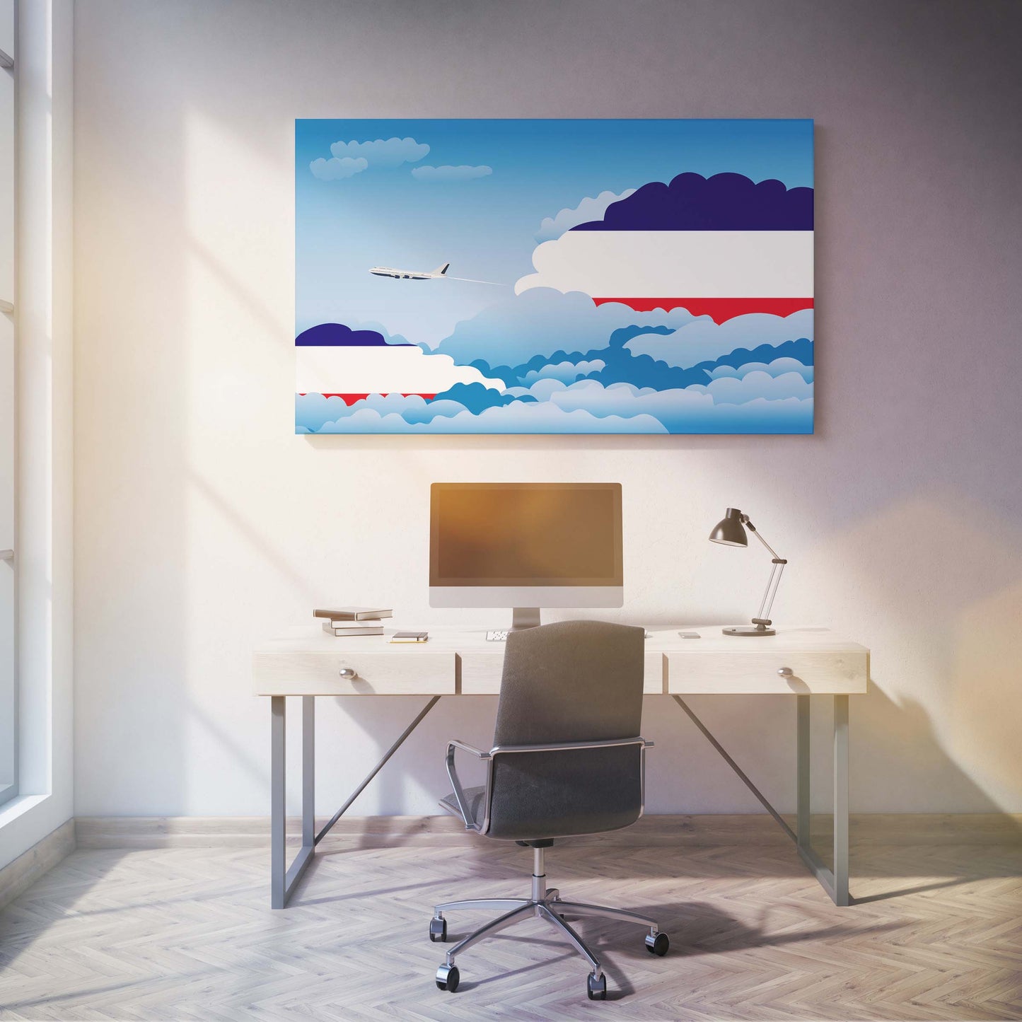 Los Altos Day Clouds Canvas Print Framed