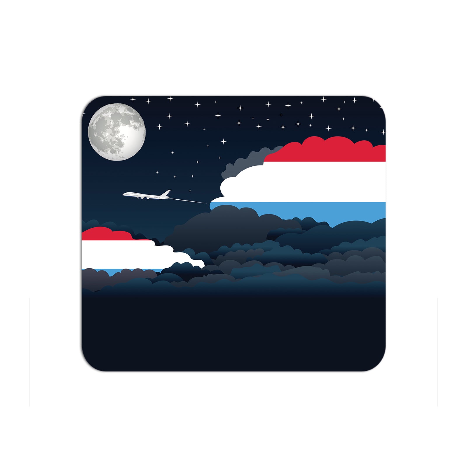 Luxembourg Flag Night Clouds Mouse pad 