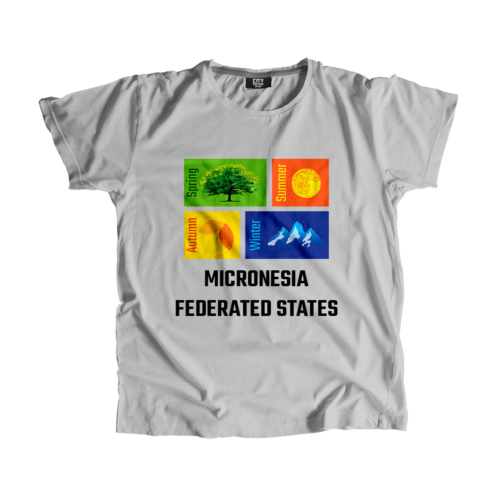 MICRONESIA FEDERATED STATES Seasons Unisex T-Shirt (Melange Grey)