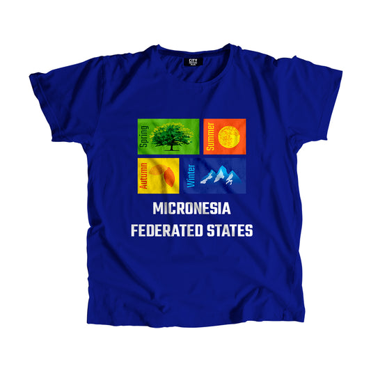 MICRONESIA FEDERATED STATES Seasons Unisex T-Shirt (Royal Blue)